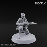 Weird War Gas Masked Gunning Japanese Trooper C Miniature for Dungeons and Dragons, Pathfinder or other TTRPGs