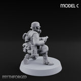 Weird War Gas Masked Gunning Japanese Trooper C Miniature for Dungeons and Dragons, Pathfinder or other TTRPGs