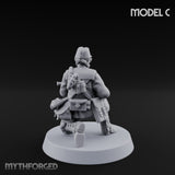Weird War Gas Masked Gunning Japanese Trooper C Miniature for Dungeons and Dragons, Pathfinder or other TTRPGs