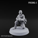Weird War Gas Masked Gunning Japanese Trooper C Miniature for Dungeons and Dragons, Pathfinder or other TTRPGs
