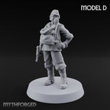 Weird War Gas Masked Gunning Japanese Trooper D Miniature for Dungeons and Dragons, Pathfinder or other TTRPGs