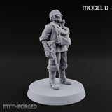 Weird War Gas Masked Gunning Japanese Trooper D Miniature for Dungeons and Dragons, Pathfinder or other TTRPGs
