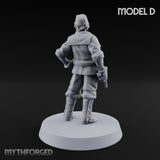 Weird War Gas Masked Gunning Japanese Trooper D Miniature for Dungeons and Dragons, Pathfinder or other TTRPGs