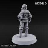 Weird War Gas Masked Gunning Japanese Trooper D Miniature for Dungeons and Dragons, Pathfinder or other TTRPGs