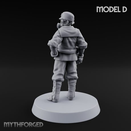 Weird War Gas Masked Gunning Japanese Trooper D Miniature for Dungeons and Dragons, Pathfinder or other TTRPGs