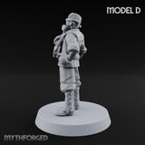 Weird War Gas Masked Gunning Japanese Trooper D Miniature for Dungeons and Dragons, Pathfinder or other TTRPGs