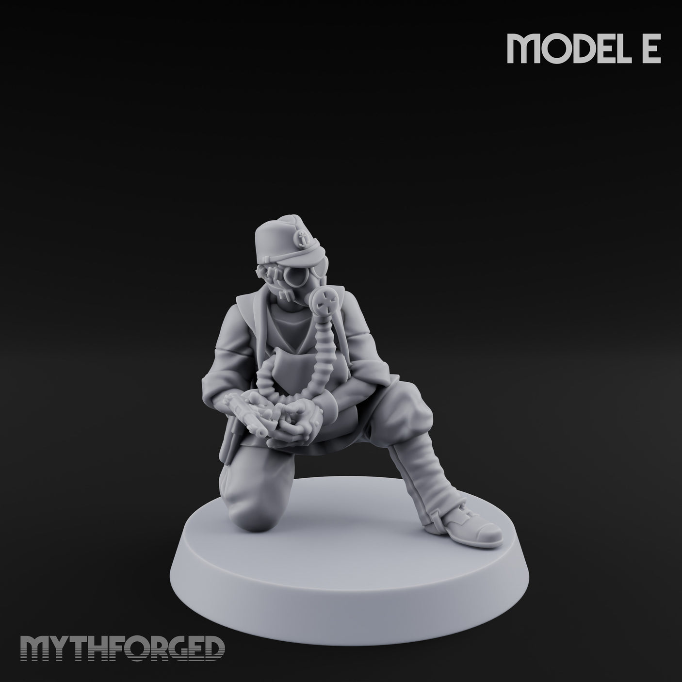 Weird War Gas Masked Gunning Japanese Trooper E Miniature for Dungeons and Dragons, Pathfinder or other TTRPGs