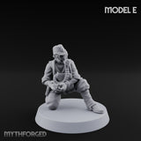 Weird War Gas Masked Gunning Japanese Trooper E Miniature for Dungeons and Dragons, Pathfinder or other TTRPGs
