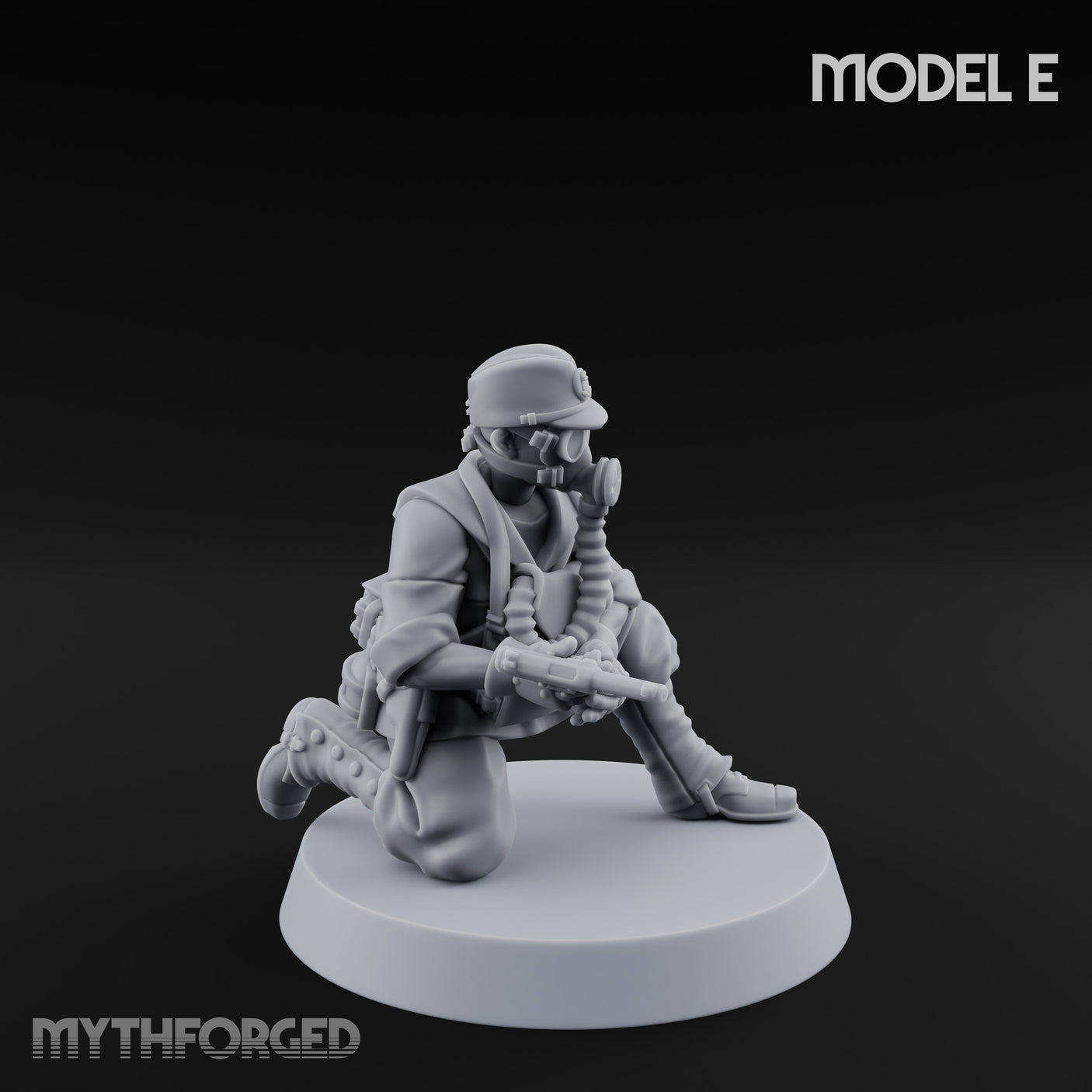 Weird War Gas Masked Gunning Japanese Trooper E Miniature for Dungeons and Dragons, Pathfinder or other TTRPGs