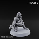 Weird War Gas Masked Gunning Japanese Trooper E Miniature for Dungeons and Dragons, Pathfinder or other TTRPGs