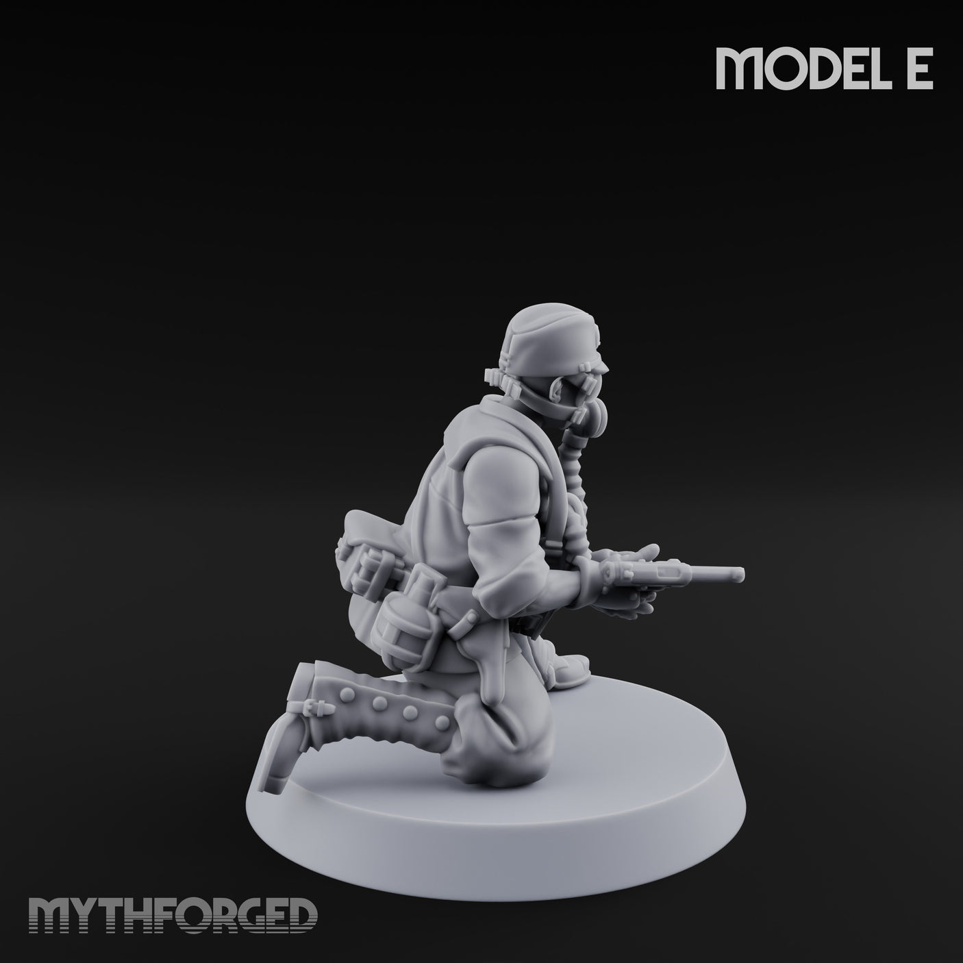 Weird War Gas Masked Gunning Japanese Trooper E Miniature for Dungeons and Dragons, Pathfinder or other TTRPGs