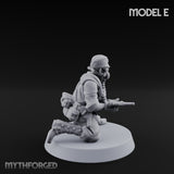 Weird War Gas Masked Gunning Japanese Trooper E Miniature for Dungeons and Dragons, Pathfinder or other TTRPGs