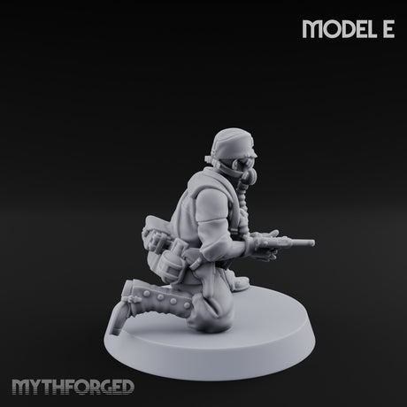 Weird War Gas Masked Gunning Japanese Trooper E Miniature for Dungeons and Dragons, Pathfinder or other TTRPGs