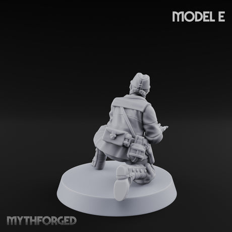 Weird War Gas Masked Gunning Japanese Trooper E Miniature for Dungeons and Dragons, Pathfinder or other TTRPGs