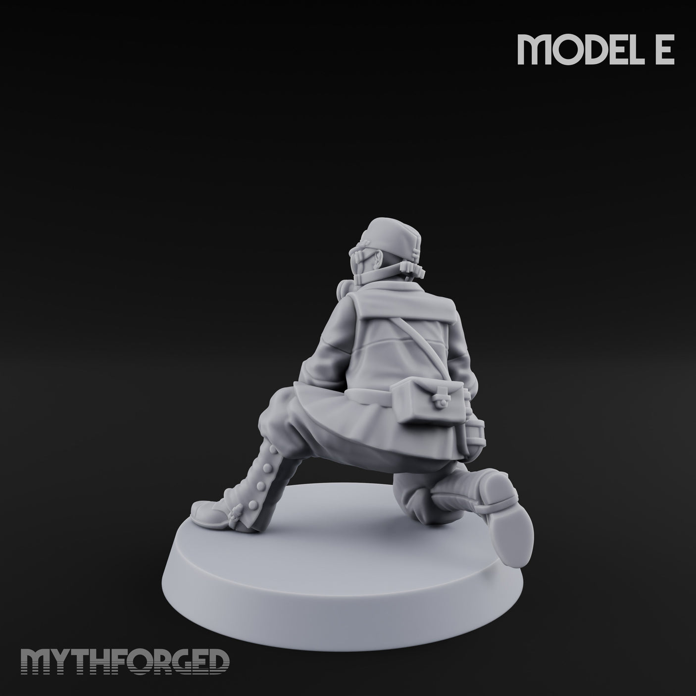 Weird War Gas Masked Gunning Japanese Trooper E Miniature for Dungeons and Dragons, Pathfinder or other TTRPGs