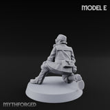 Weird War Gas Masked Gunning Japanese Trooper E Miniature for Dungeons and Dragons, Pathfinder or other TTRPGs