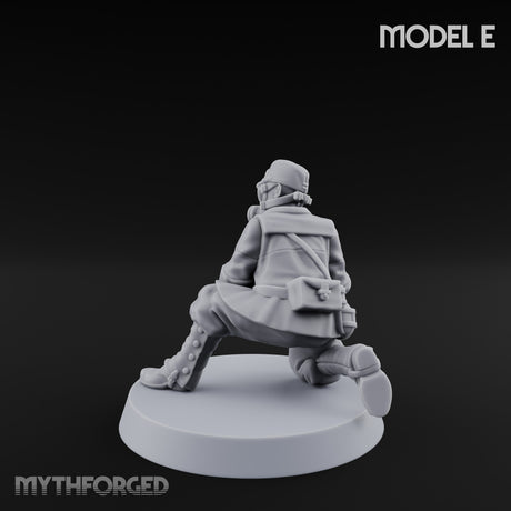 Weird War Gas Masked Gunning Japanese Trooper E Miniature for Dungeons and Dragons, Pathfinder or other TTRPGs