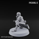 Weird War Gas Masked Gunning Japanese Trooper E Miniature for Dungeons and Dragons, Pathfinder or other TTRPGs