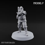 Weird War Gas Masked Gunning Japanese Trooper F Miniature for Dungeons and Dragons, Pathfinder or other TTRPGs