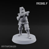 Weird War Gas Masked Gunning Japanese Trooper F Miniature for Dungeons and Dragons, Pathfinder or other TTRPGs