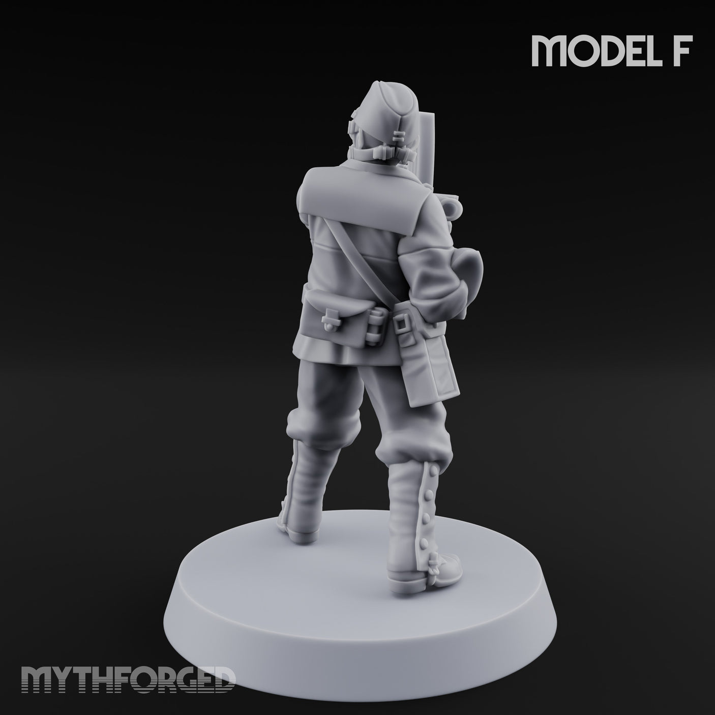 Weird War Gas Masked Gunning Japanese Trooper F Miniature for Dungeons and Dragons, Pathfinder or other TTRPGs