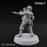 Weird War Gas Masked Gunning Japanese Trooper F Miniature for Dungeons and Dragons, Pathfinder or other TTRPGs