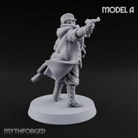 Weird War Gas Masked Gunning Japanese Troopers Miniature for Dungeons and Dragons, Pathfinder or other TTRPGs