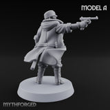 Weird War Gas Masked Gunning Japanese Troopers Miniature for Dungeons and Dragons, Pathfinder or other TTRPGs