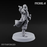 Weird War Gas Masked Gunning Japanese Troopers Miniature for Dungeons and Dragons, Pathfinder or other TTRPGs