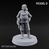 Weird War Gas Masked Gunning Japanese Troopers Miniature for Dungeons and Dragons, Pathfinder or other TTRPGs