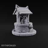 Drink Under Watchful Whiskers Roofed Cat-Head Stone Well
