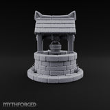 Drink Under Watchful Whiskers Roofed Cat-Head Stone Well