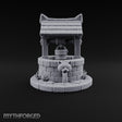 Drink Under Watchful Whiskers Roofed Cat-Head Stone Well