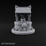 Drink Under Watchful Whiskers Roofed Cat-Head Stone Well