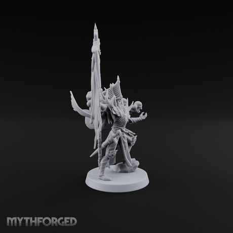 Unfurled and Unforgiving Vampire Lord with Banner and Skull Spirits On Foot — Banner