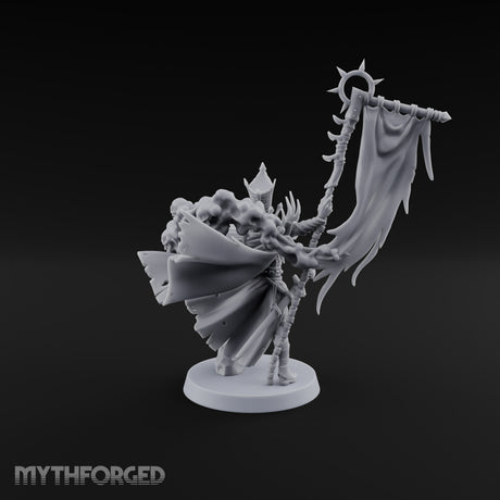 Unfurled and Unforgiving Vampire Lord with Banner and Skull Spirits On Foot — Banner