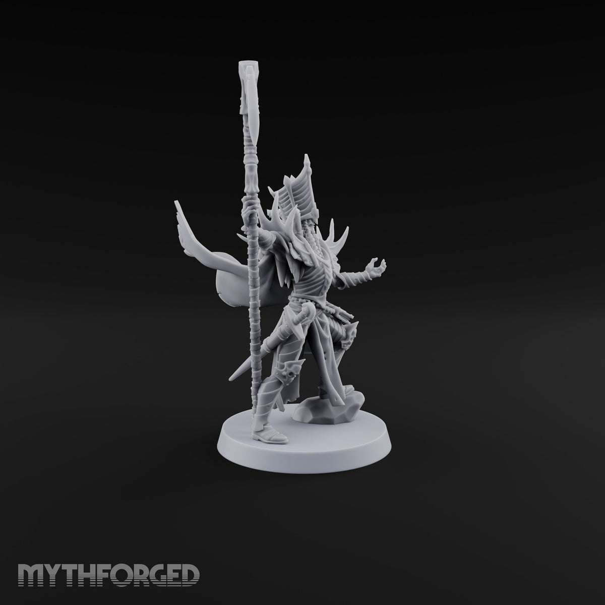 Unfurled and Unforgiving Vampire Lord with Banner and Skull Spirits On Foot — Scythe