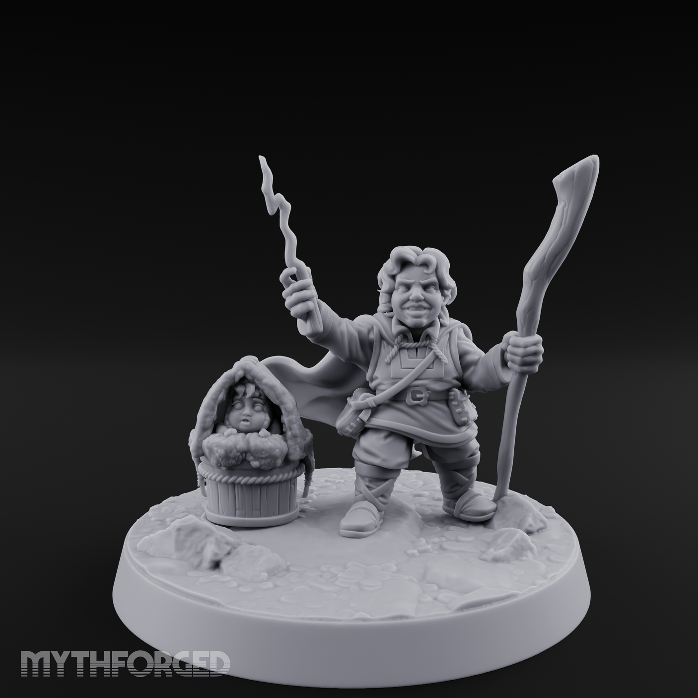 Willowy Halfling Protector Miniature for Dungeons and Dragons, Pathfinder or other TTRPGs