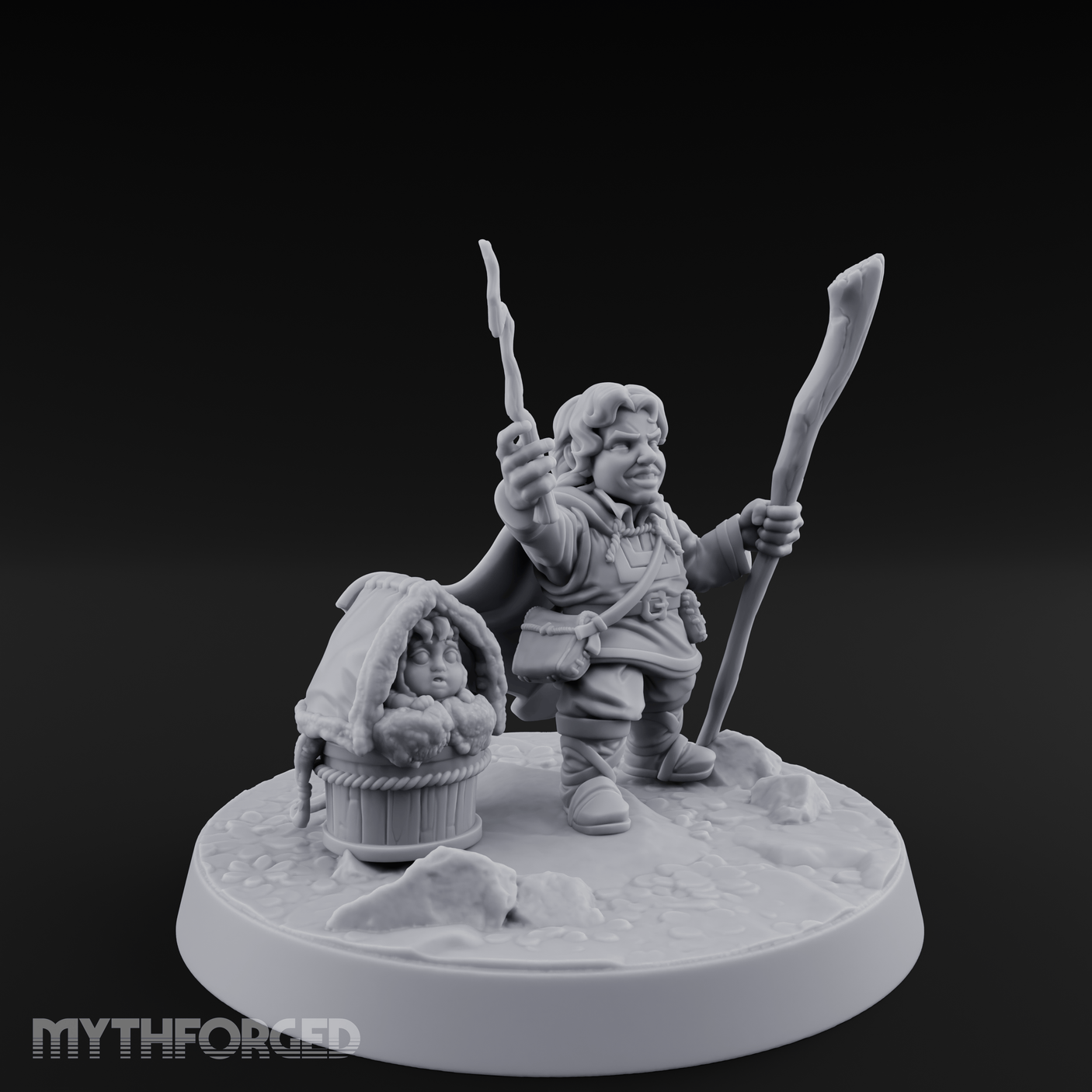 Willowy Halfling Protector Miniature for Dungeons and Dragons, Pathfinder or other TTRPGs