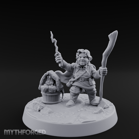Willowy Halfling Protector Miniature for Dungeons and Dragons, Pathfinder or other TTRPGs