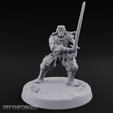 Stance Widened Blade Ready Human Warrior Miniature for Dungeons and Dragons, Pathfinder or other TTRPGs