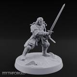 Stance Widened Blade Ready Human Warrior Miniature for Dungeons and Dragons, Pathfinder or other TTRPGs