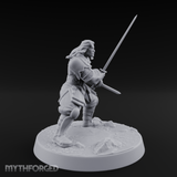 Stance Widened Blade Ready Human Warrior Miniature for Dungeons and Dragons, Pathfinder or other TTRPGs