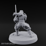 Stance Widened Blade Ready Human Warrior Miniature for Dungeons and Dragons, Pathfinder or other TTRPGs