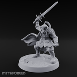 Downward Swinging Sword Fighter Miniature for Dungeons and Dragons, Pathfinder or other TTRPGs