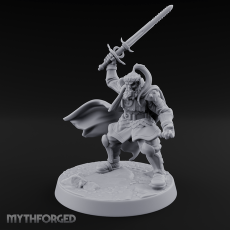 Downward Swinging Sword Fighter Miniature for Dungeons and Dragons, Pathfinder or other TTRPGs