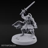 Downward Swinging Sword Fighter Miniature for Dungeons and Dragons, Pathfinder or other TTRPGs