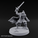 Downward Swinging Sword Fighter Miniature for Dungeons and Dragons, Pathfinder or other TTRPGs