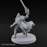 Downward Swinging Sword Fighter Miniature for Dungeons and Dragons, Pathfinder or other TTRPGs