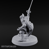 Downward Swinging Sword Fighter Miniature for Dungeons and Dragons, Pathfinder or other TTRPGs